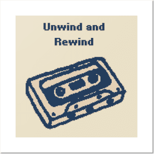 Unwind and Rewind - 1bit PixelArt Posters and Art